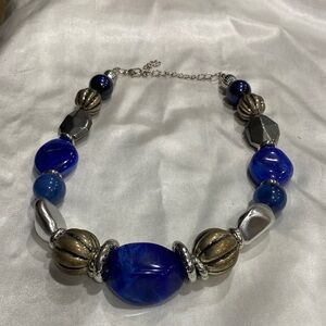 Elegant Blue and Silver Necklace